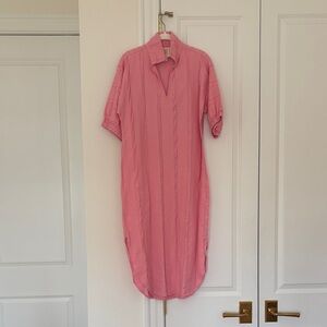 Pink Midi Shirt Dress